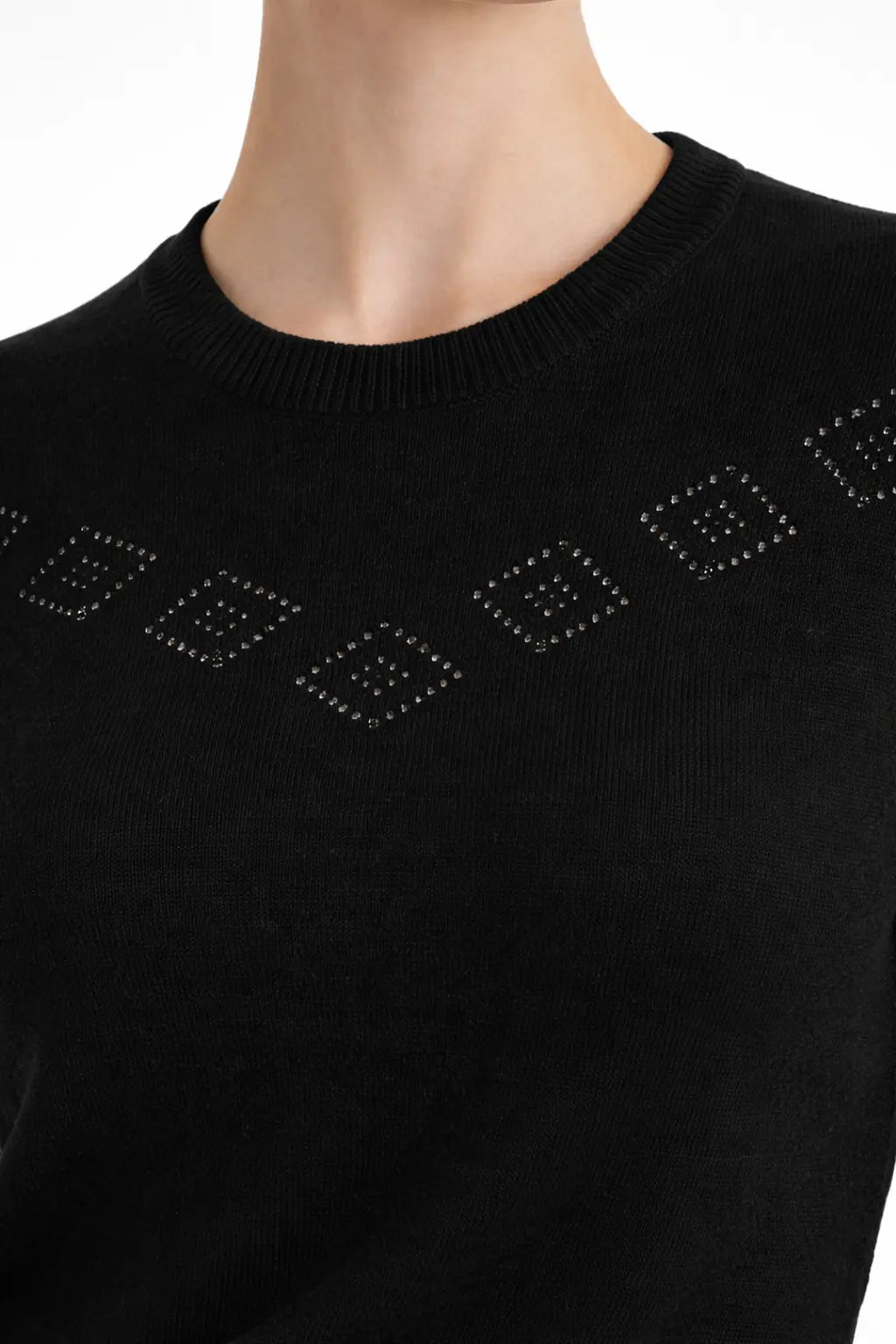 Siyah Ajur Detaylı Kadın Kazak  Mısırlı 1951