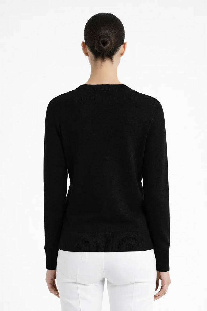 Siyah Ajur Detaylı Kadın Kazak