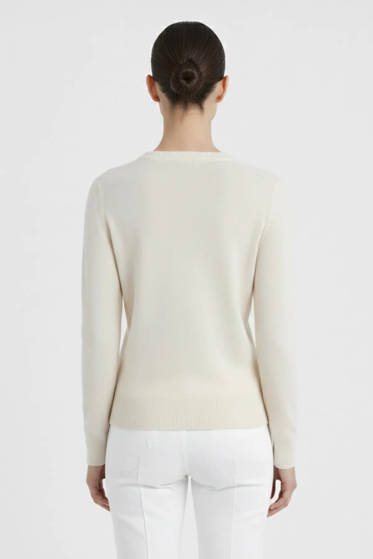 Ekru Ajur Detaylı Kadın Kazak  Mısırlı 1951