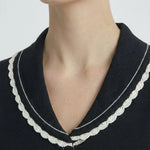 Siyah Ekru Biyeli Kadın Kazak  Mısırlı 1951