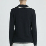 Siyah Ekru Biyeli Kadın Kazak  Mısırlı 1951