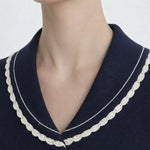 Lacivert Ekru Biyeli Kadın Kazak  Mısırlı 1951