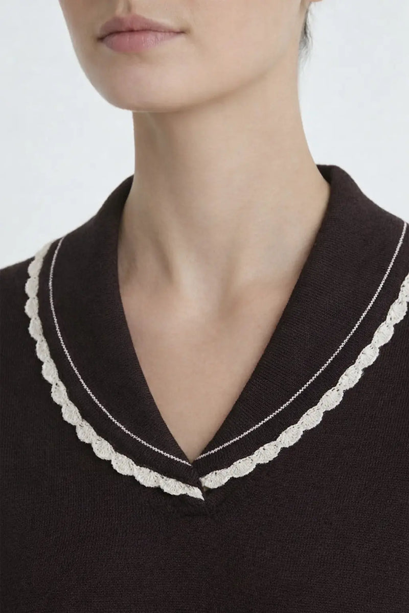 Kahverengi Ekru Biyeli Kadın Kazak  Mısırlı 1951