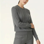 Antrasit Saç Örgü Desenli Kadın Kazak  Mısırlı 1951