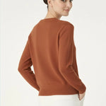 Kiremit Saç Örgü Desenli Kadın Kazak  Mısırlı 1951