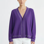 Mor Lila Şeritli Kadın Hırka  Mısırlı 1951