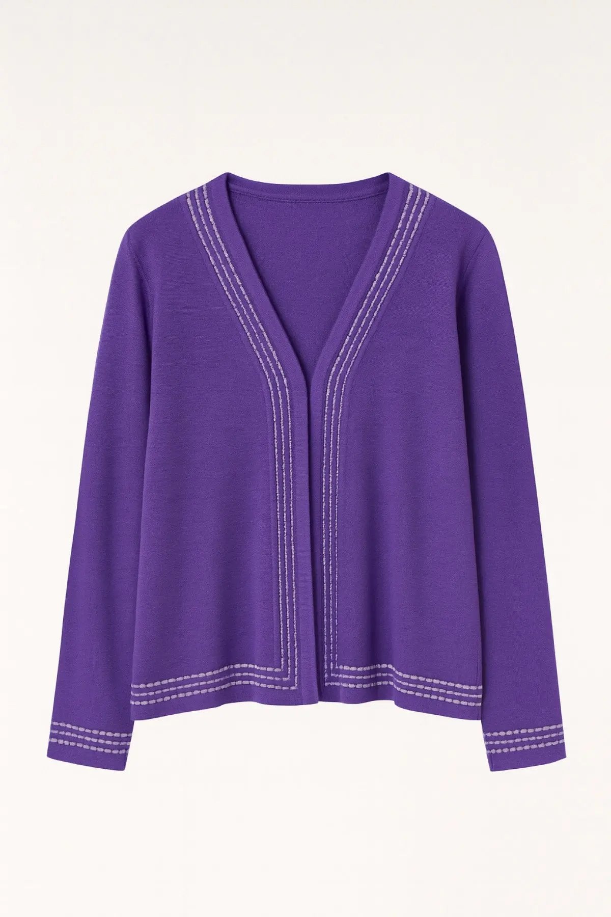 Mor Lila Şeritli Kadın Hırka  Mısırlı 1951