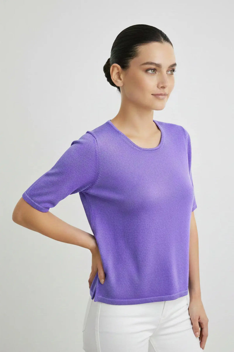 Mor Kısa Kollu Triko Bluz  Mısırlı 1951