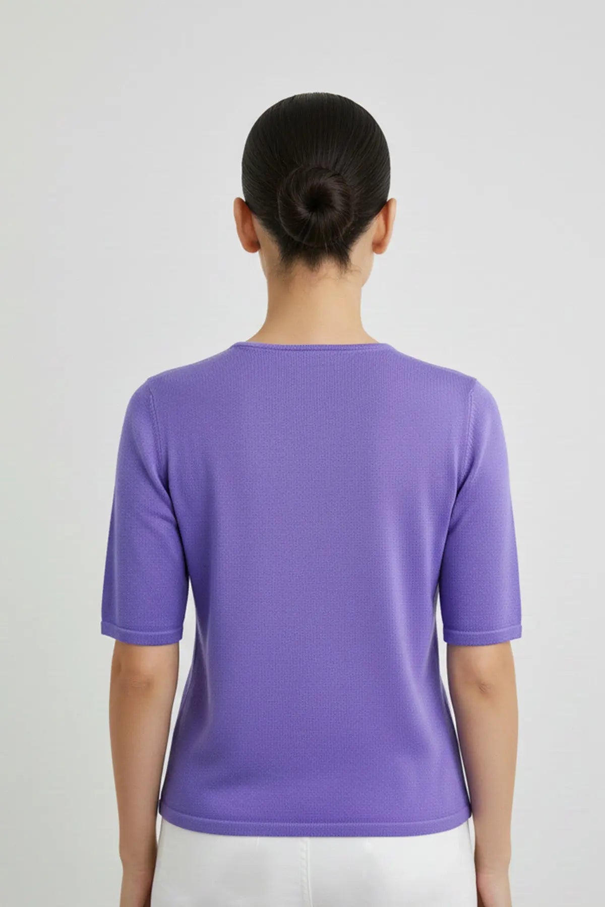 Mor Kısa Kollu Triko Bluz  Mısırlı 1951