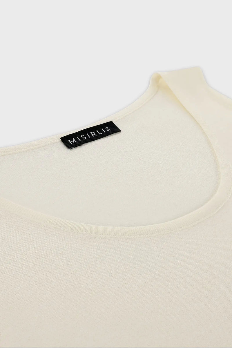 Ekru U Yaka Kolsuz Kadın Atlet