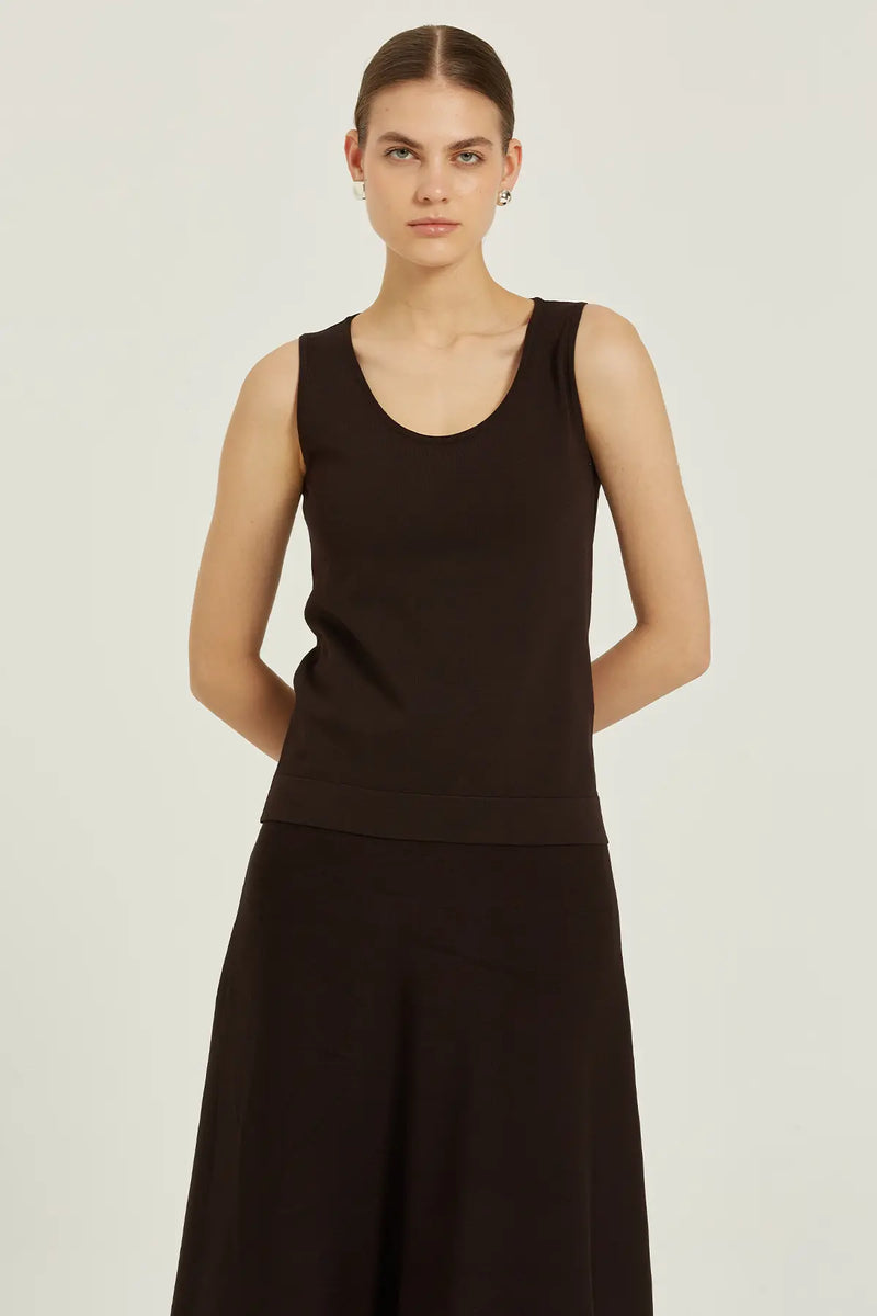 Acı Kahve U Yaka Kolsuz Kadın Atlet  Mısırlı 1951