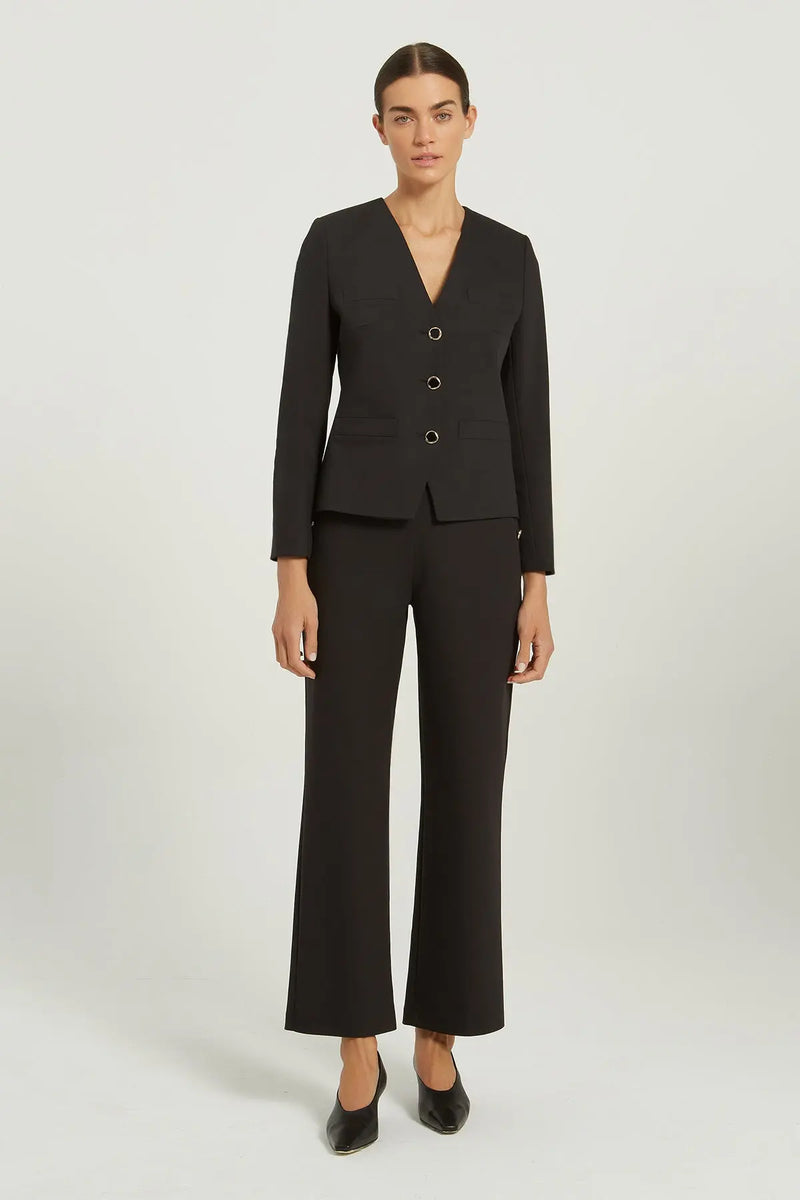 Siyah V Yaka Düğmeli Kadın Ceket  Mısırlı 1951