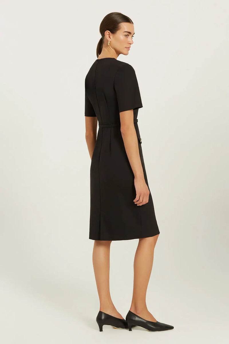 Siyah İnce Kemerli Midi Elbise  Mısırlı 1951