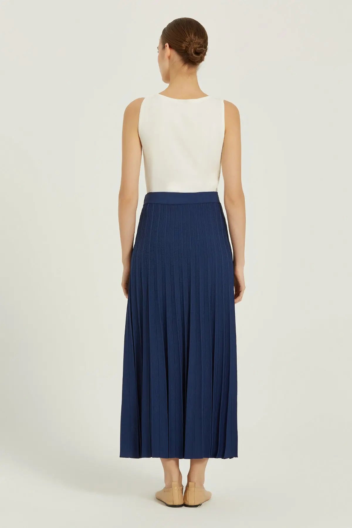 Lacivert Piliseli Uzun Triko Etek  Mısırlı 1951