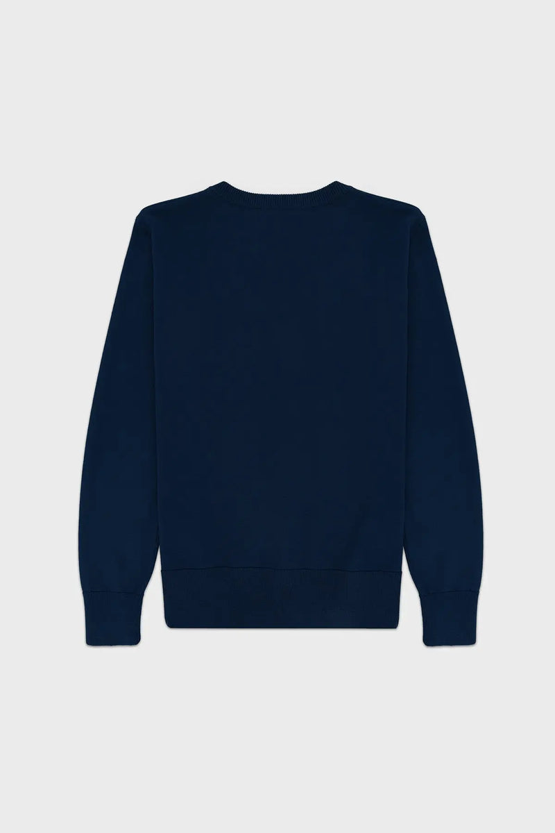 Lacivert Düğmeli Bisiklet Yaka Kadın Hırka  Mısırlı 1951