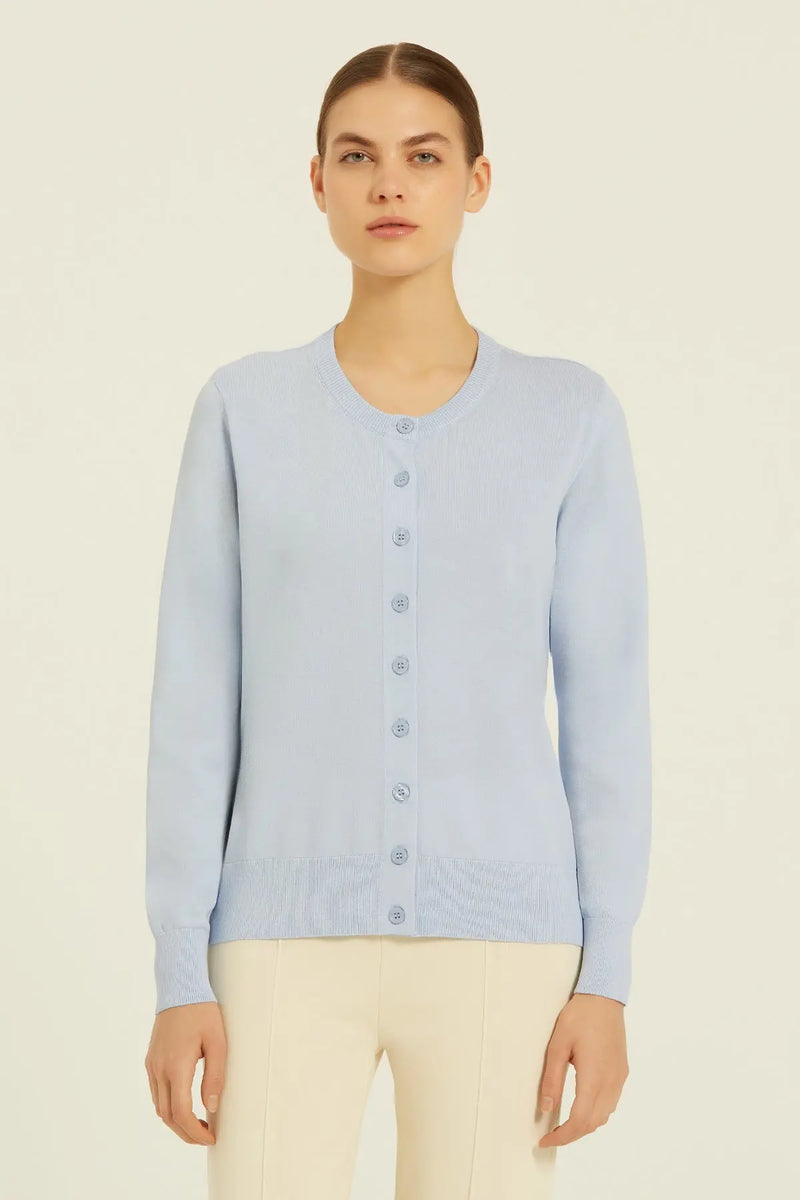 Bebe Mavi Düğmeli Bisiklet Yaka Kadın Hırka  Mısırlı 1951