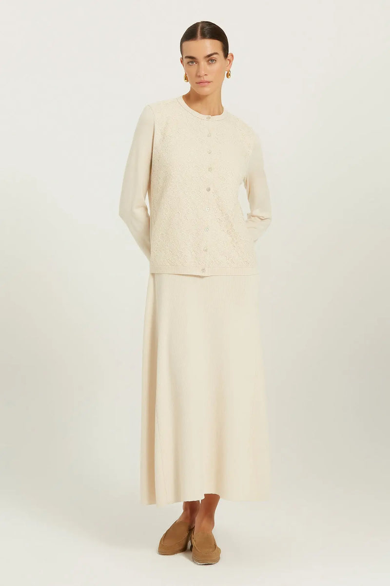 Bej Önü Dantelli Kadın Hırka  Mısırlı 1951