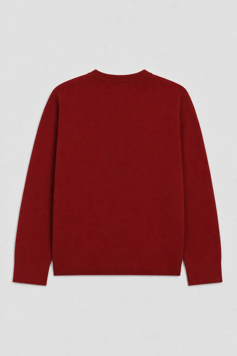 Bordo Düğmeli Oversize Kadın Hırka