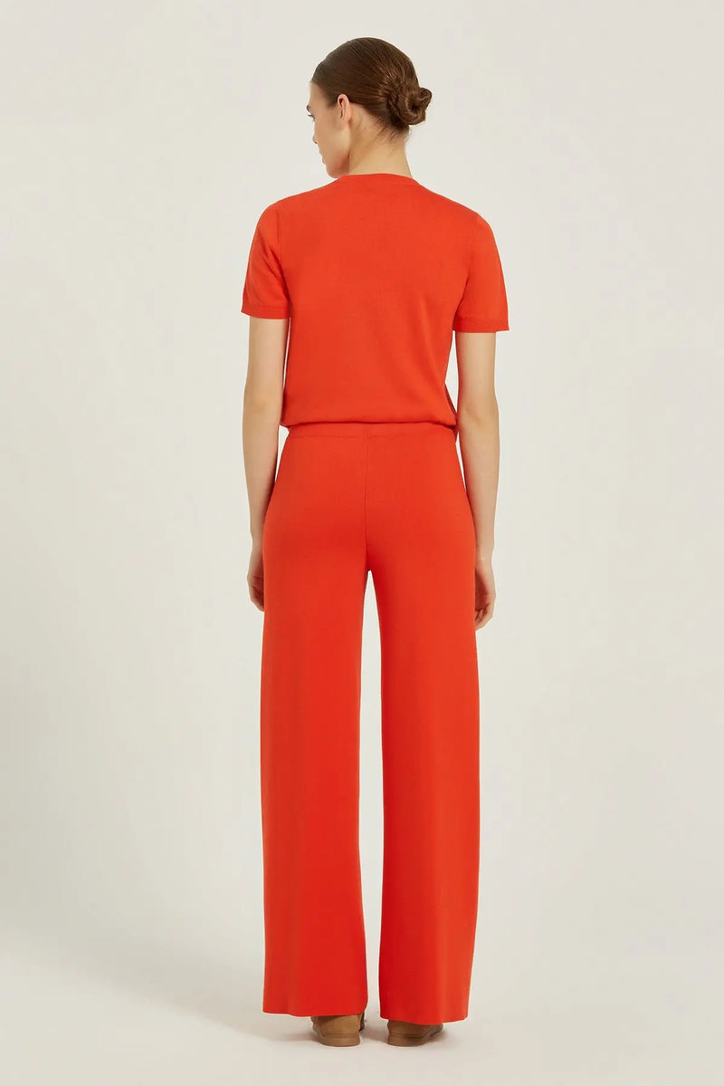 Nar Çiçeği Kısa Kollu Triko Kadın Tişört  Mısırlı 1951