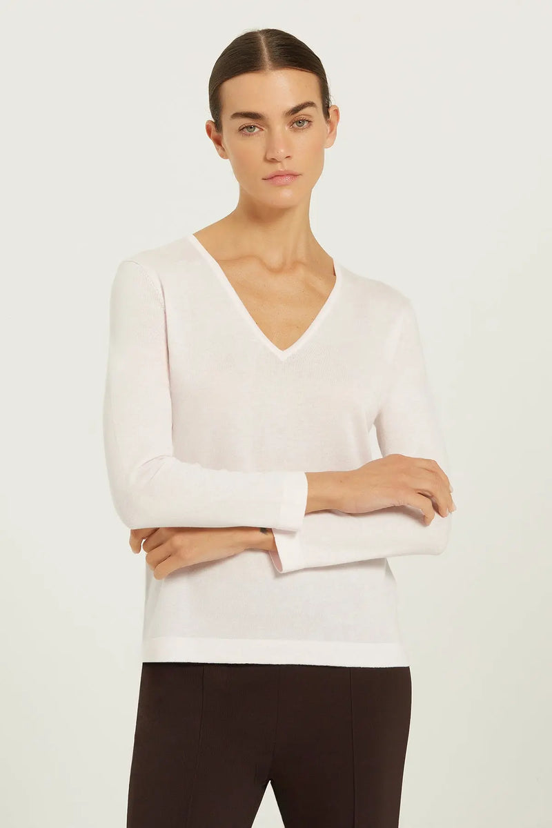 Toz Pembe V Yaka Kadın Kazak  Mısırlı 1951