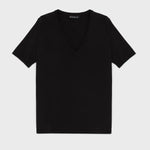 Siyah V Yaka Triko Kadın Tişört  Mısırlı 1951