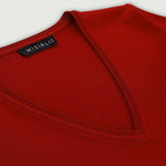 Bordo V Yaka Triko Kadın Tişört  Mısırlı 1951