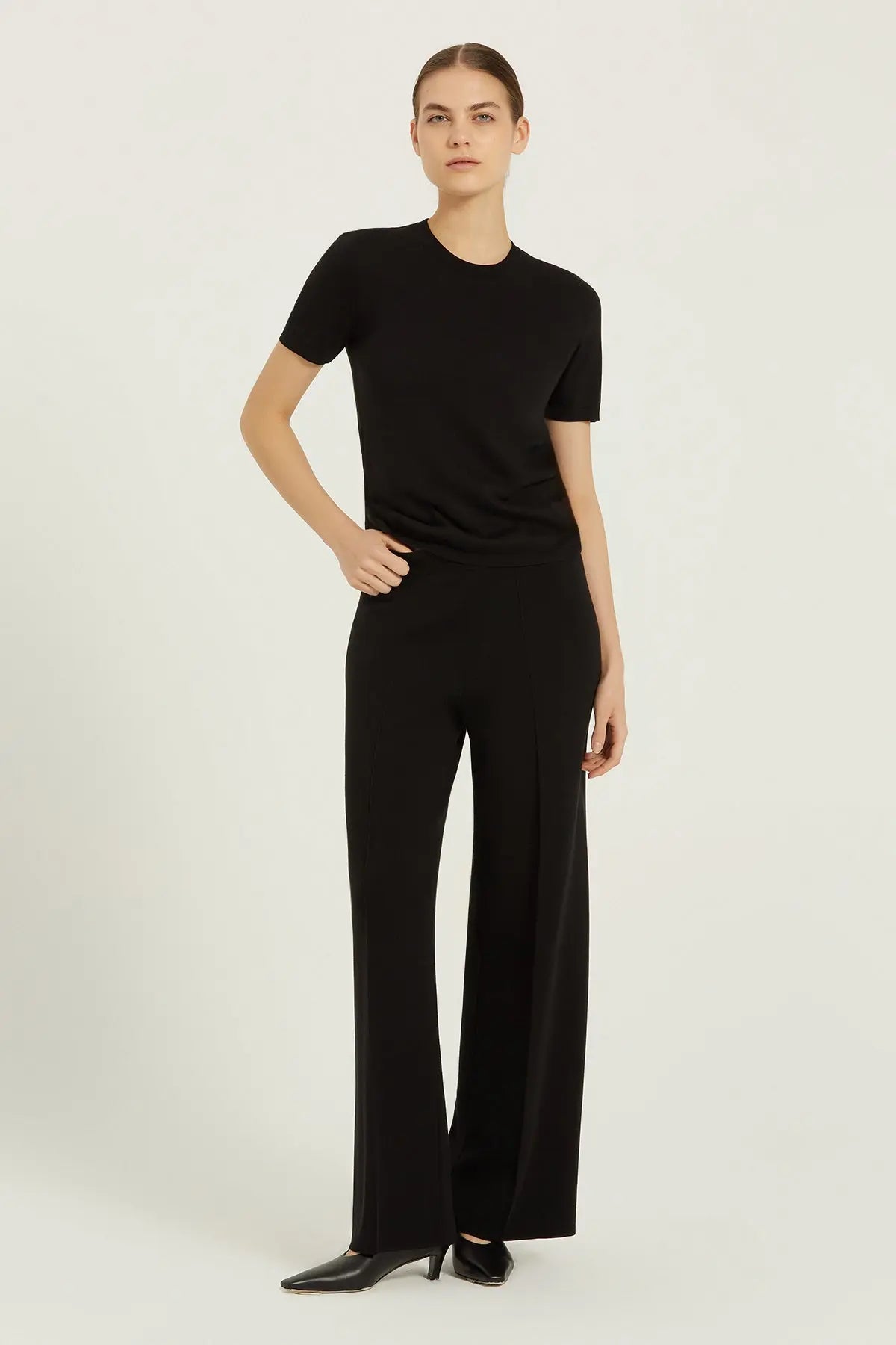 Siyah Nervür Detaylı Kadın Pantolon  Mısırlı 1951