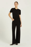 Siyah Nervür Detaylı Kadın Pantolon