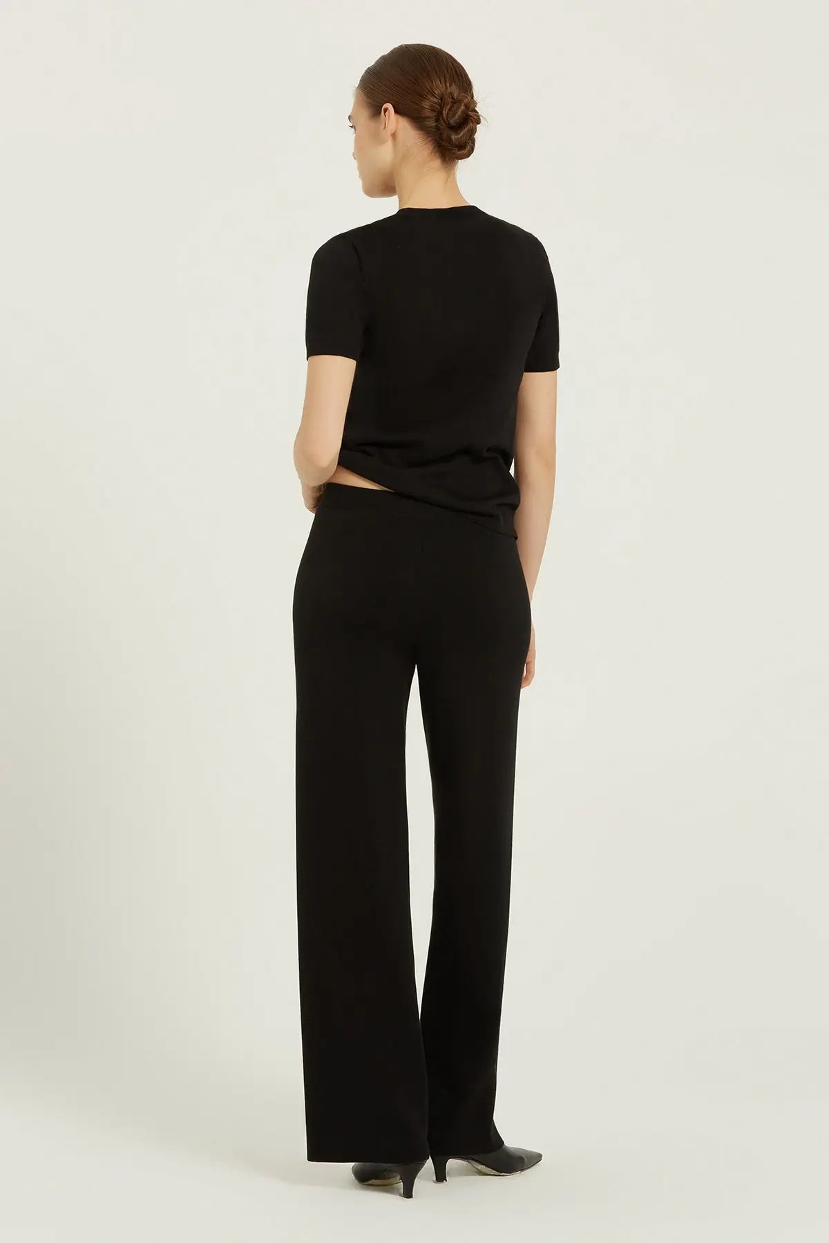 Siyah Nervür Detaylı Kadın Pantolon  Mısırlı 1951