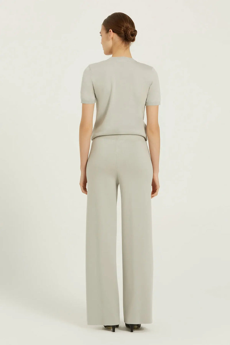 Açık Gri Nervür Detaylı Kadın Pantolon  Mısırlı 1951