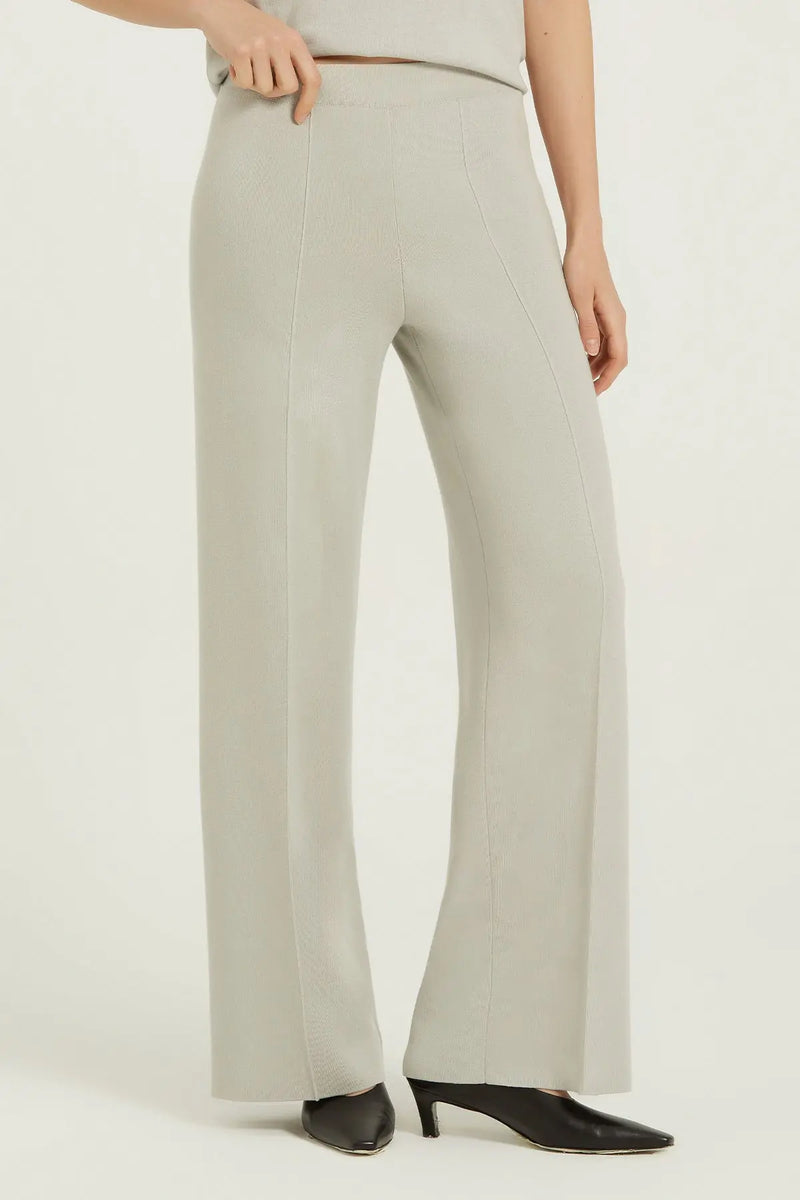Açık Gri Nervür Detaylı Kadın Pantolon  Mısırlı 1951