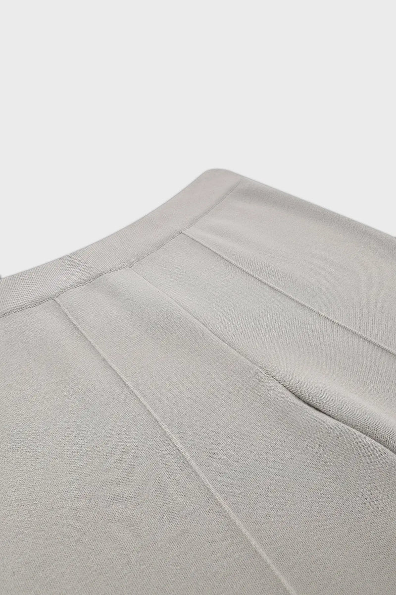Açık Gri Nervür Detaylı Kadın Pantolon
