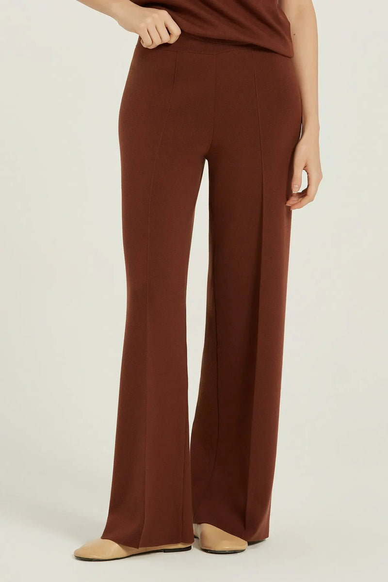 Kahverengi Nervür Detaylı Kadın Pantolon  Mısırlı 1951