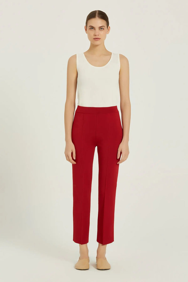 Bordo Nervürlü Kadın Pantolon  Mısırlı 1951