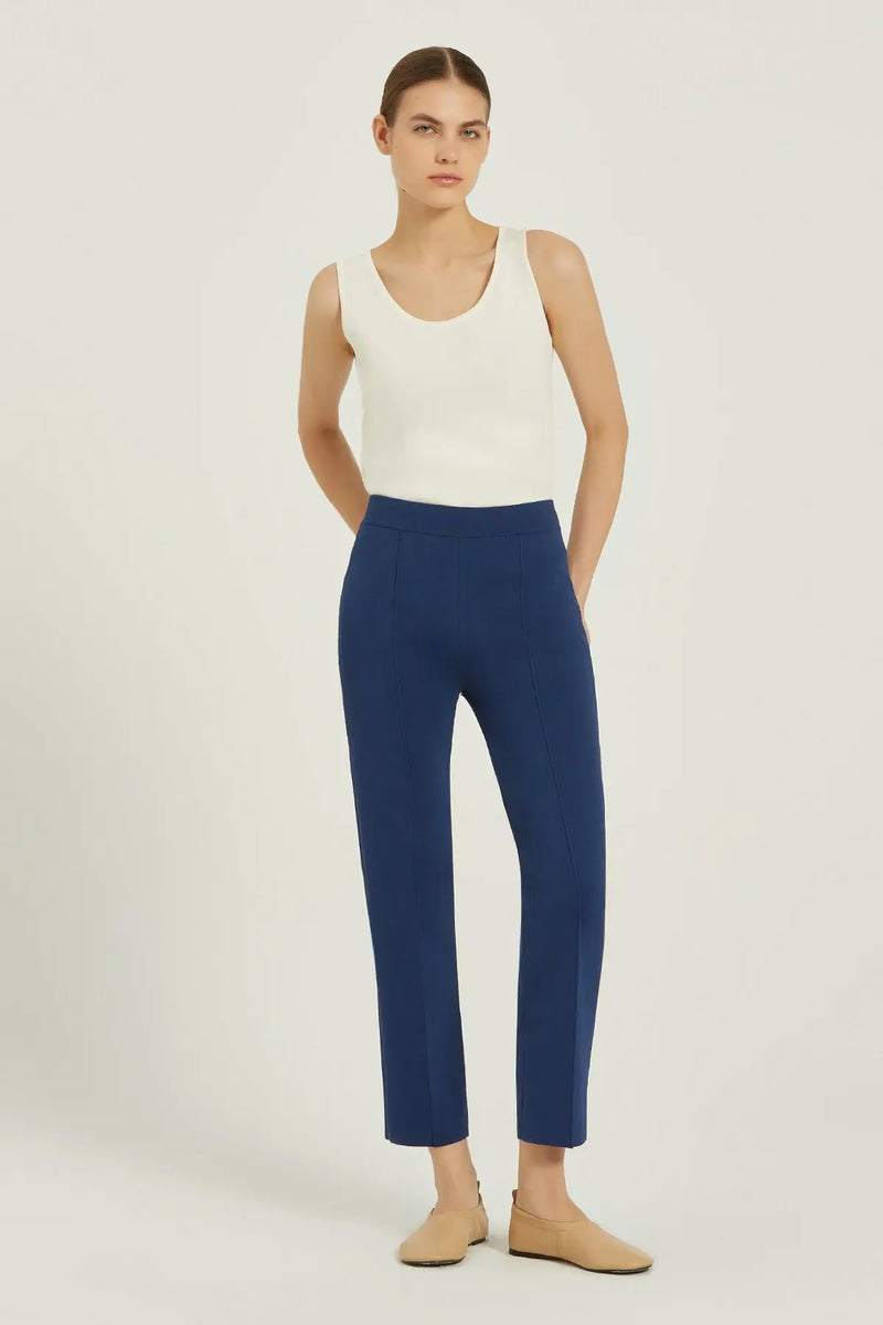 Lacivert Nervürlü Kadın Pantolon  Mısırlı 1951