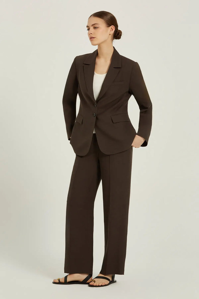 Acı Kahve Çift Düğmeli Kadın Blazer Ceket  Mısırlı 1951