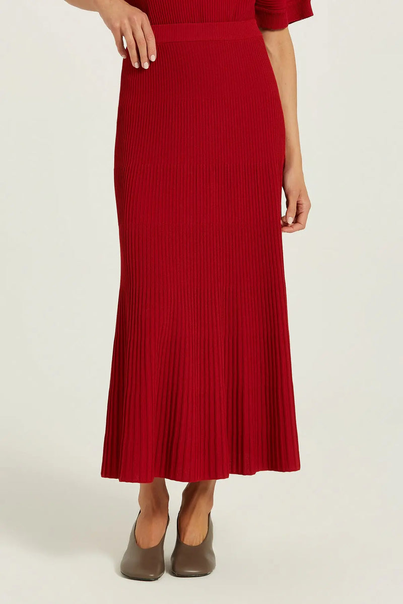 Bordo İnce Piliseli Uzun Etek  Mısırlı 1951