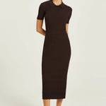 Acı Kahve Dalga Desenli Midi Etek  Mısırlı 1951