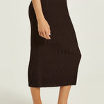 Acı Kahve Dalga Desenli Midi Etek  Mısırlı 1951