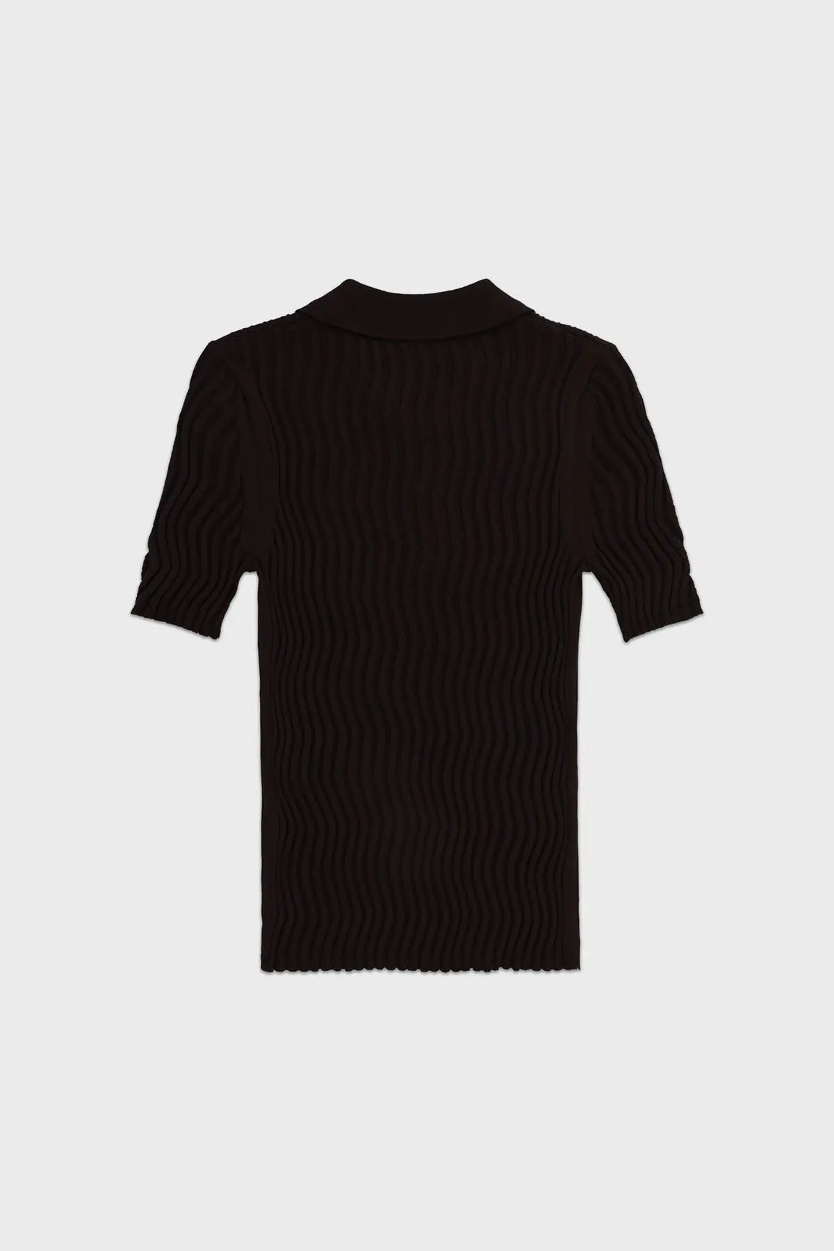 Acı Kahve Polo Yaka Dalga Desenli Kadın Kazak  Mısırlı 1951