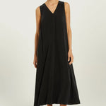 Siyah Cep Detaylı Kolsuz Uzun Elbise  Mısırlı 1951