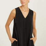 Siyah Cep Detaylı Kolsuz Uzun Elbise  Mısırlı 1951