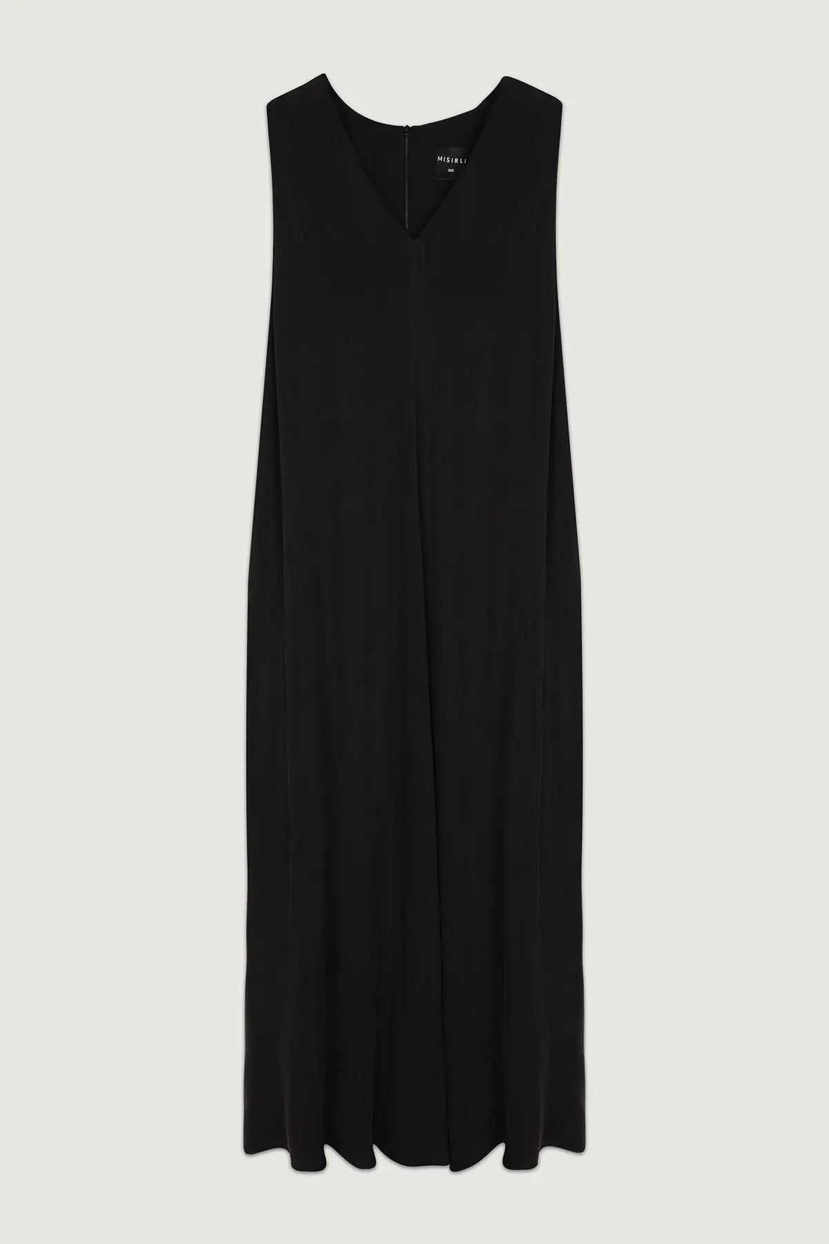 Siyah Cep Detaylı Kolsuz Uzun Elbise  Mısırlı 1951