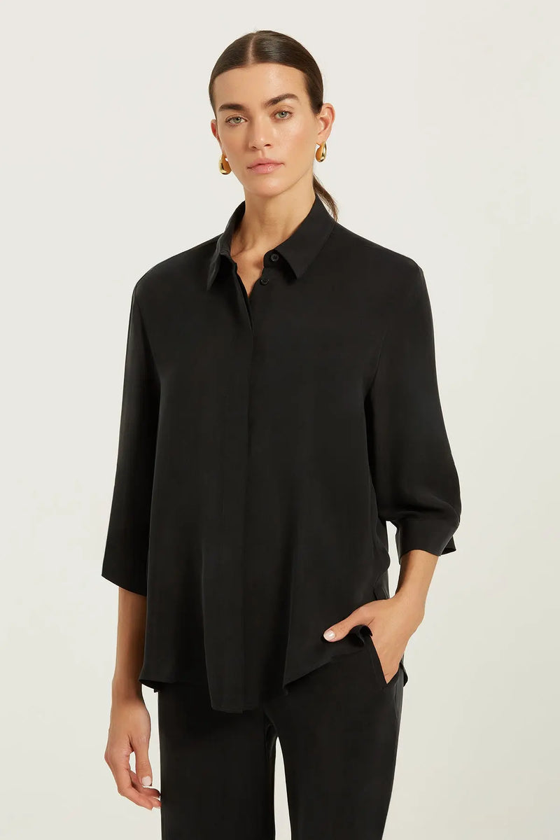 Siyah Truvakar Kollu Kadın Gömlek  Mısırlı 1951