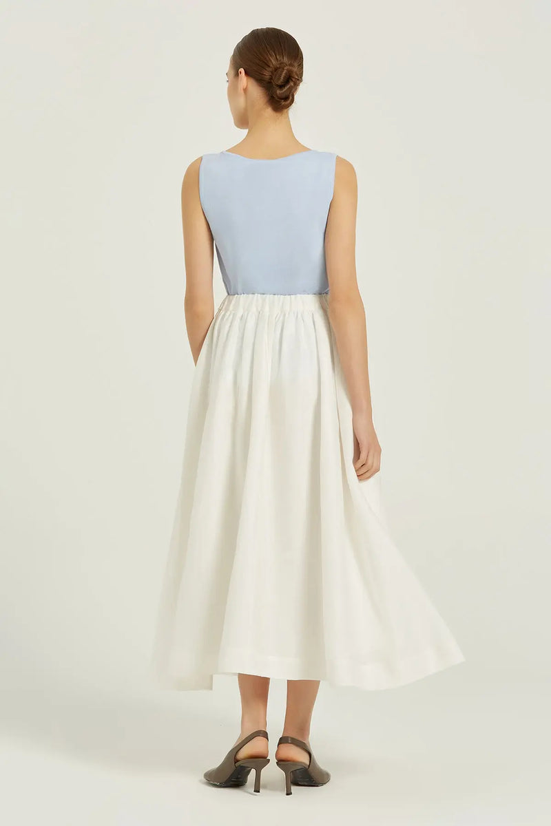 Ekru Cep Detaylı Uzun Kloş Etek  Mısırlı 1951