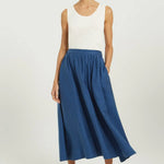 Lacivert Cep Detaylı Uzun Kloş Etek  Mısırlı 1951