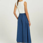 Lacivert Cep Detaylı Uzun Kloş Etek  Mısırlı 1951