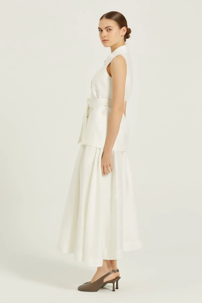 Ekru Kuşak Detaylı Kadın Yelek  Mısırlı 1951