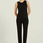 Siyah Bisiklet Yaka Örme Kadın Atlet  Mısırlı 1951