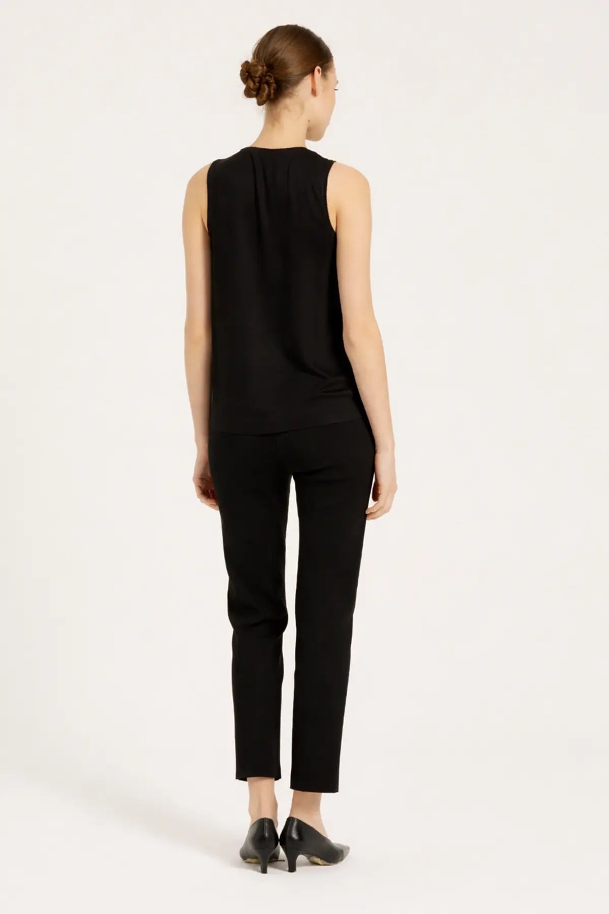 Siyah Bisiklet Yaka Örme Kadın Atlet  Mısırlı 1951